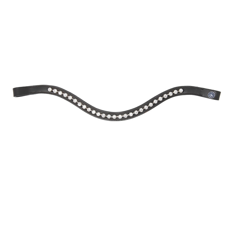 Diamante and leather browband on a white background