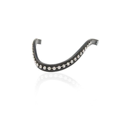Diamante and leather browband on a white background