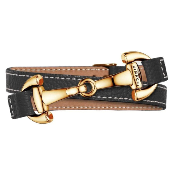 Dimacci Ladies Alba Bracelet Black/Gold Plated Clasp - Bracelet