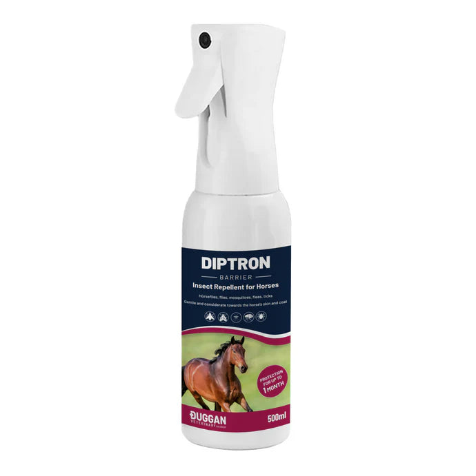 Diptron insect repellent spray bottle for horses on a white background