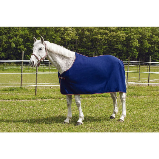 Boomerang Equestrian - Ekkia Fleece Rug Navy/Red Trim