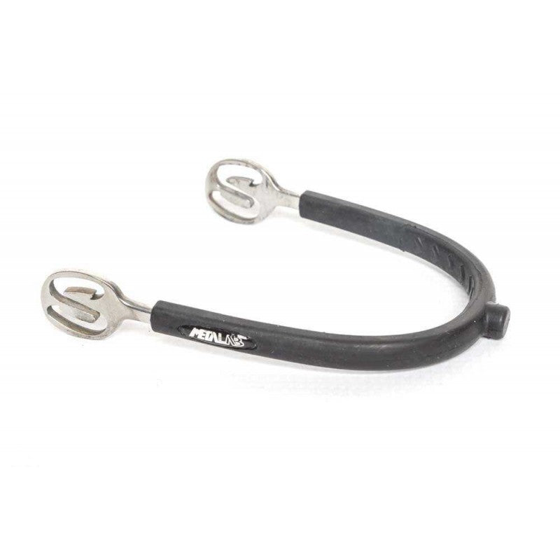 Rubber covered Metalab spur on a white background