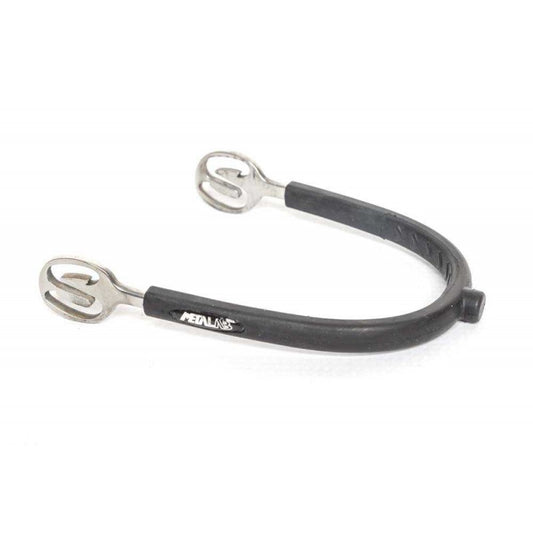 Rubber covered Metalab spur on a white background