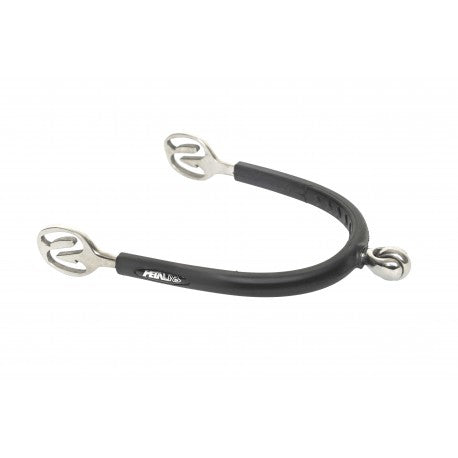 Black and silver spur on a white background