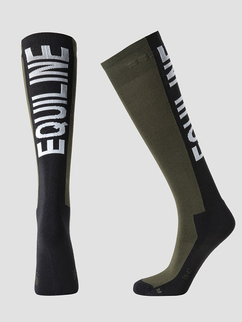Green socks on a white background