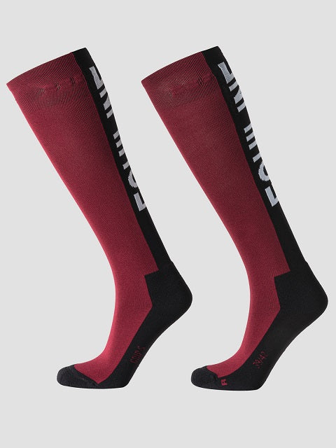 Plum socks on a white background