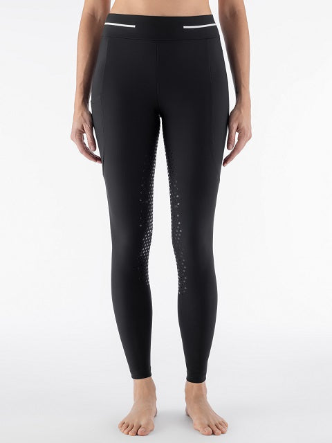 Black riding leggings on a white background