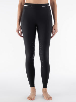 Black riding leggings on a white background