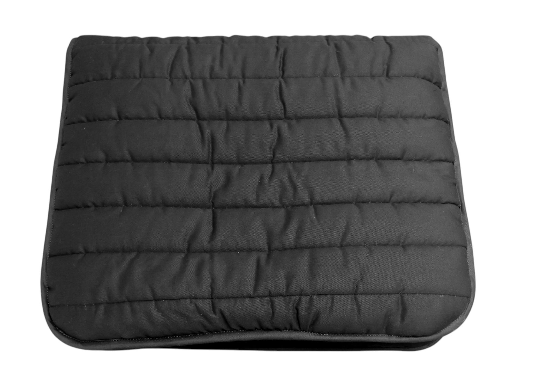 Gray quilted saddle pad on a white background