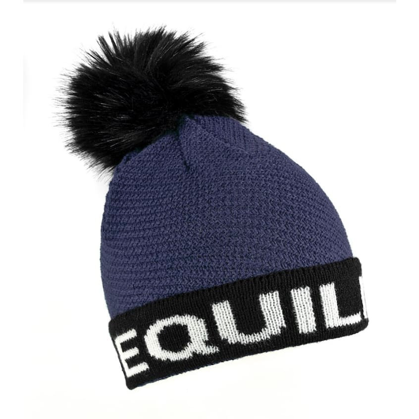 EQUILINE KNITTED POM POM HAT CLIFFECP COBALT ONESIZE - COBALT / ONESIZE