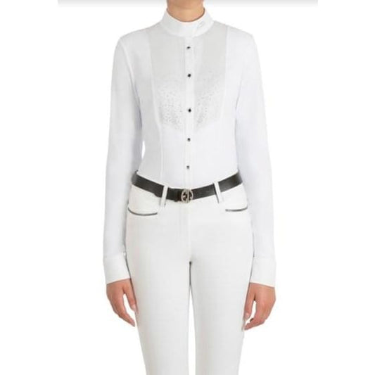 Boomerang Equestrian - Equiline Ladies Long Sleeved Competition Shirt Gaylag White