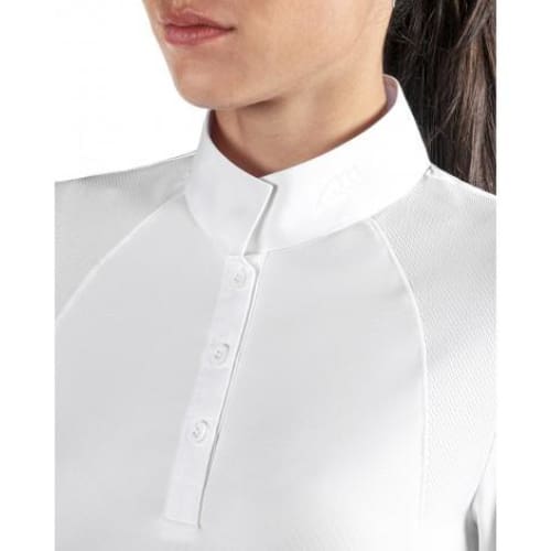Equiline Ladies Long Sleeved Competition Shirt GhitaK White - SMALL / WHITE - Competition Shirt