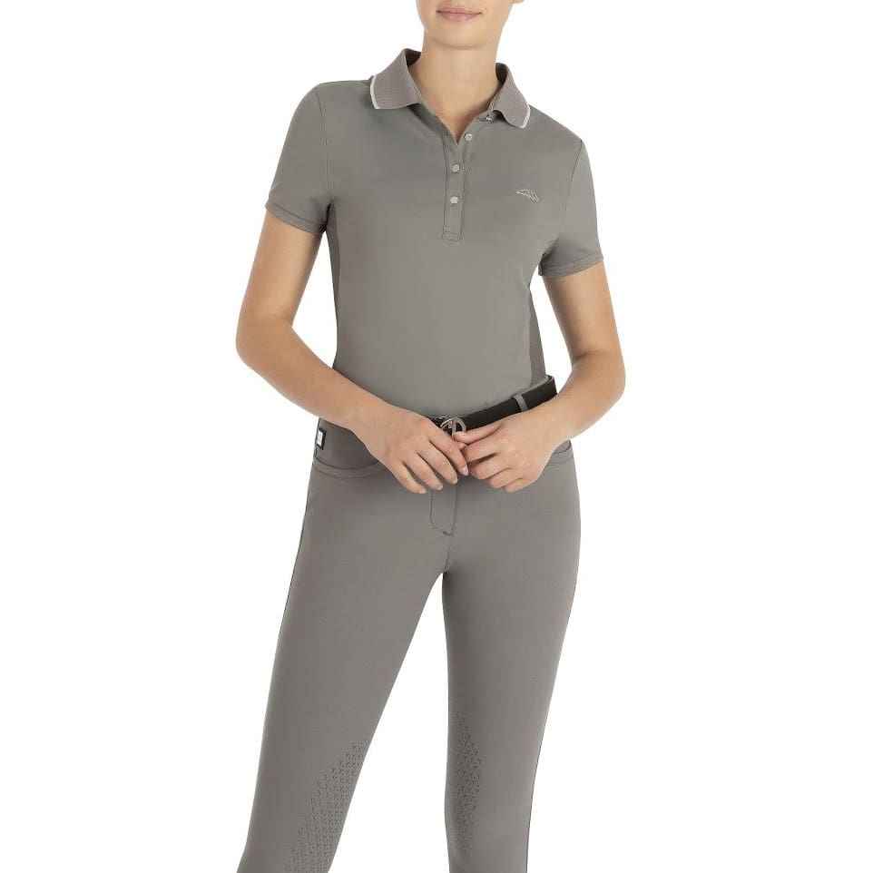 EQUILINE LADIES SS POLO SHIRT ELLAE GREY FRONT S