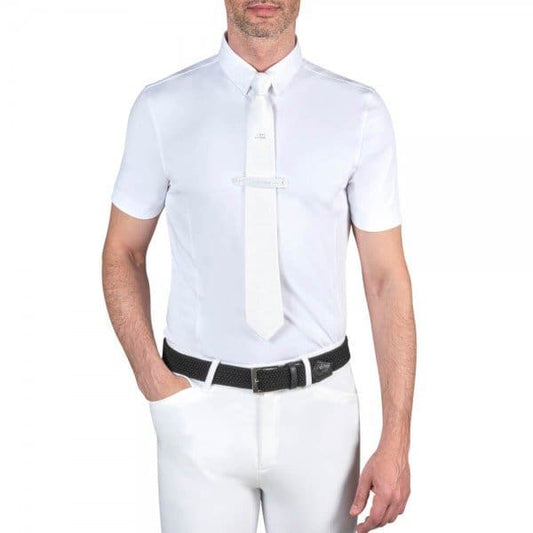 Boomerang Equestrian - Equiline Men's Short Sleeved Competition Shirt ViktorK White