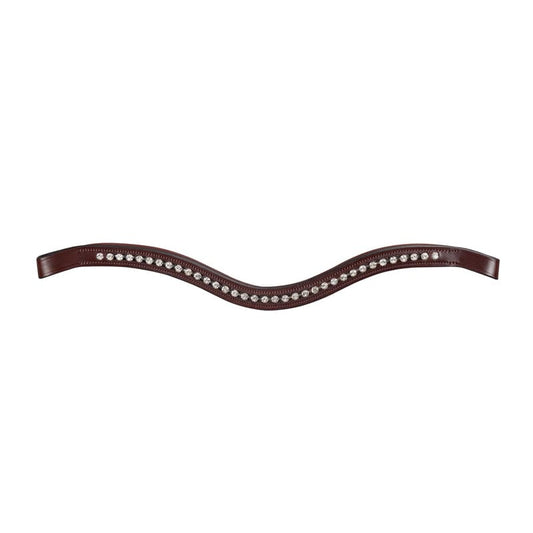 Boomerang Equestrian - Equiline U-Shaped Browband With Strass Brown - BB0425