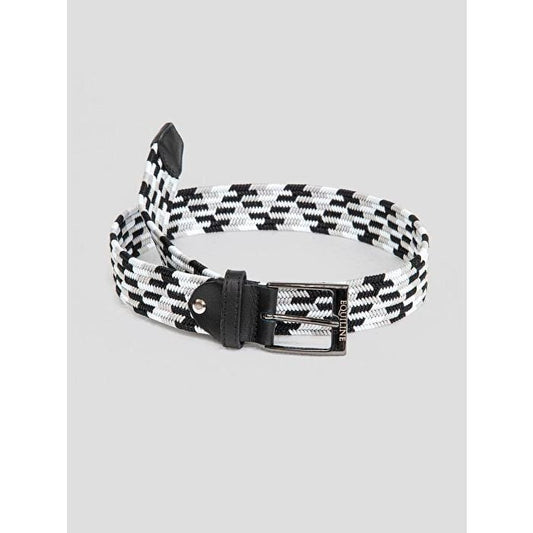 Boomerang Equestrian - Equiline Unisex Modern Elastic Belt Black/White