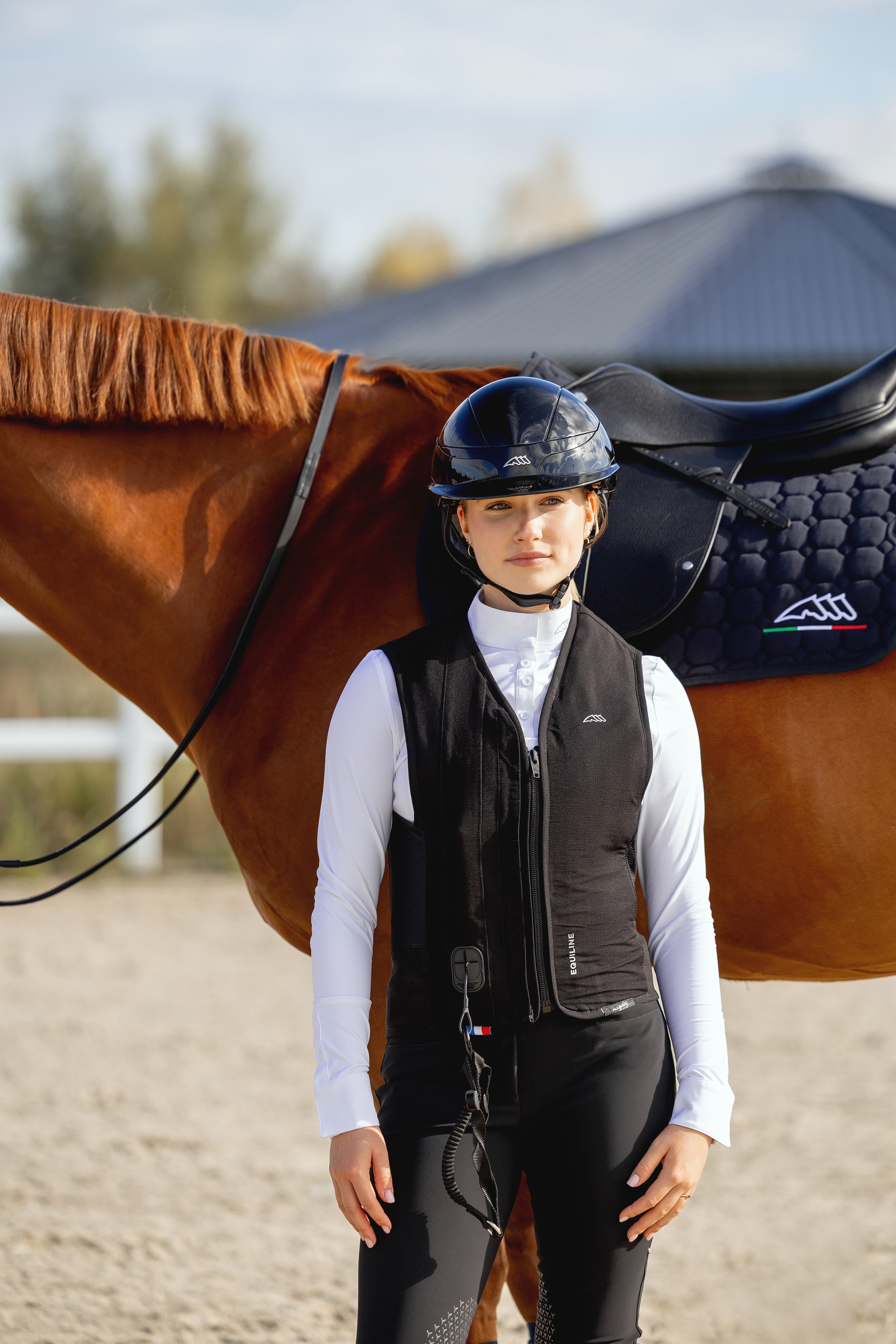 Equiline Horse Riding Air Vest Black |Safety Vest Inflatable ...