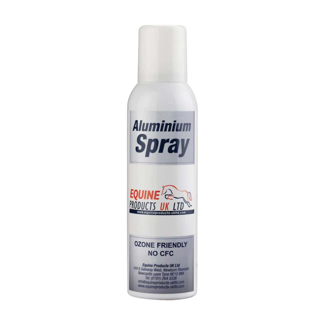 Aluminium spray bottle with Equine Products UK Ltd label on a white background