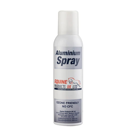 Aluminium spray bottle with Equine Products UK Ltd label on a white background