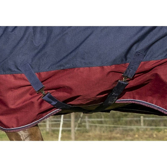 Equitheme Tyrex 200 g Outdoor Rug With Full Neck Navy/Burgundy - Turnout