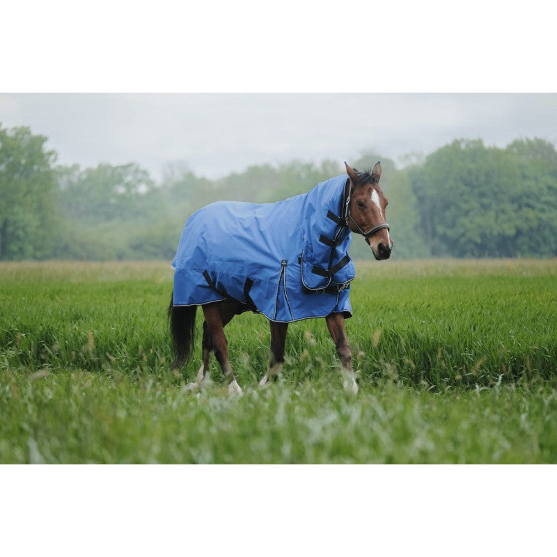 Boomerang Equestrian - Equitheme Tyrex Asiance 300 g Outdoor Rug With Full Neck Blue
