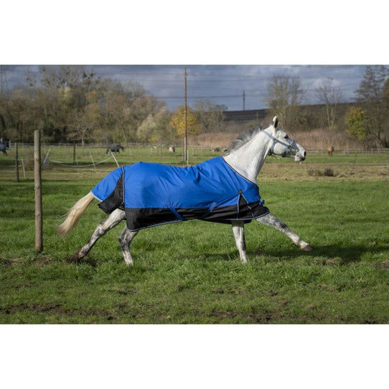 EQUITHEME TYREX S/N TURNOUT RUG BLU/BLK 150G 5’9