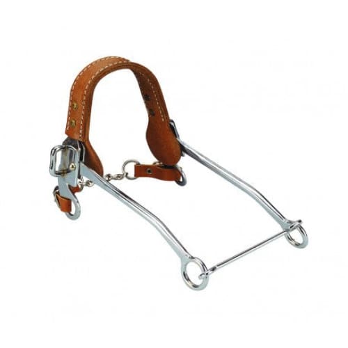 Boomerang Equestrian - Feeling Hackamore Bit With Leather Noseband And Long Shanks