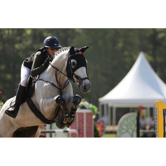 Boomerang Equestrian - Fenwick Liquid Titanium Mask With Ears Snap Closure Black