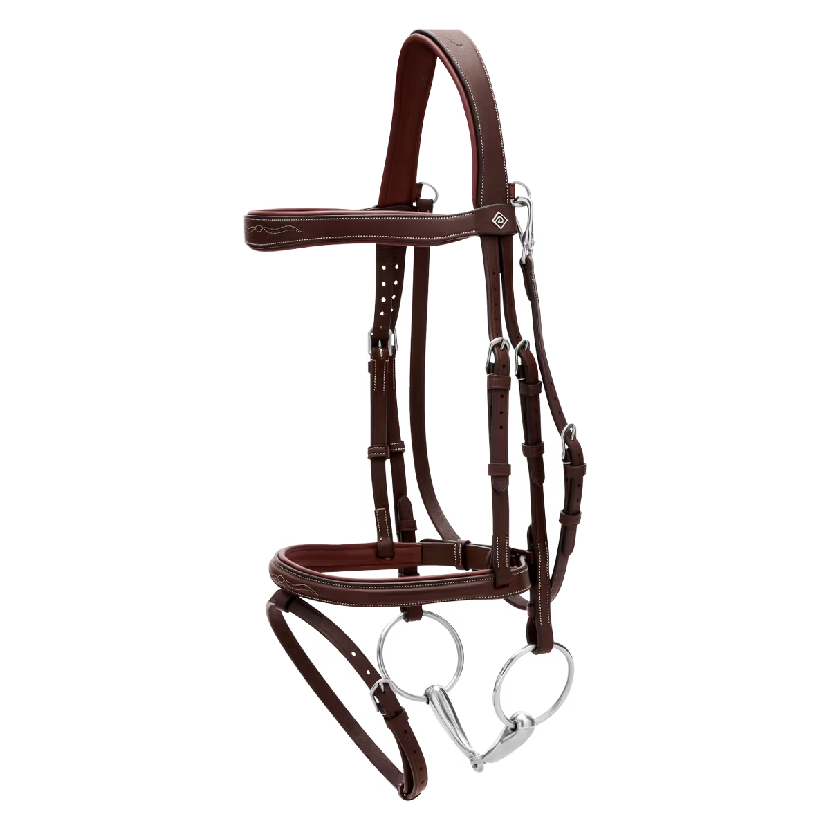 Brown horse bridle on a white background