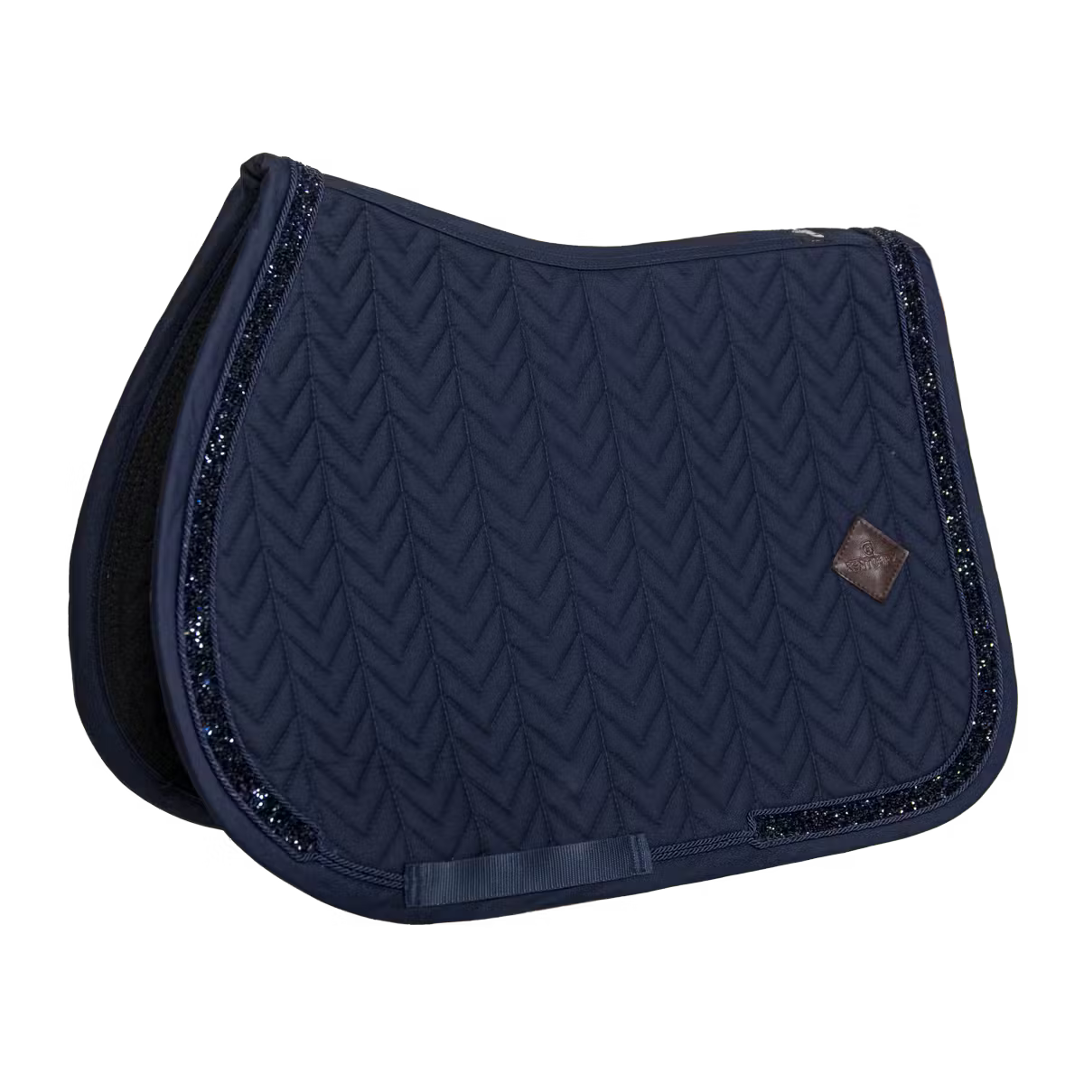 Glittery saddle pad on a white background