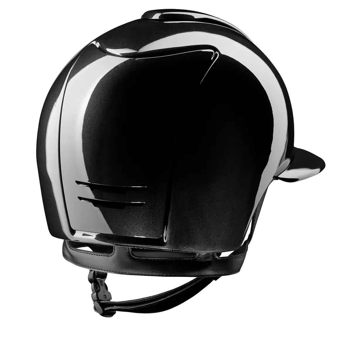 Black shiny helmet on a white background