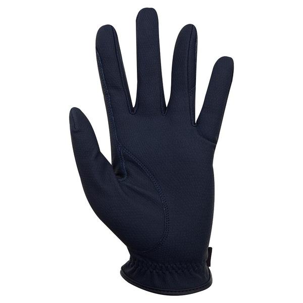 Navy riding glove on a white background