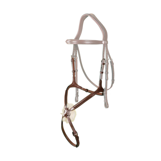 Noseband on a brown bridle