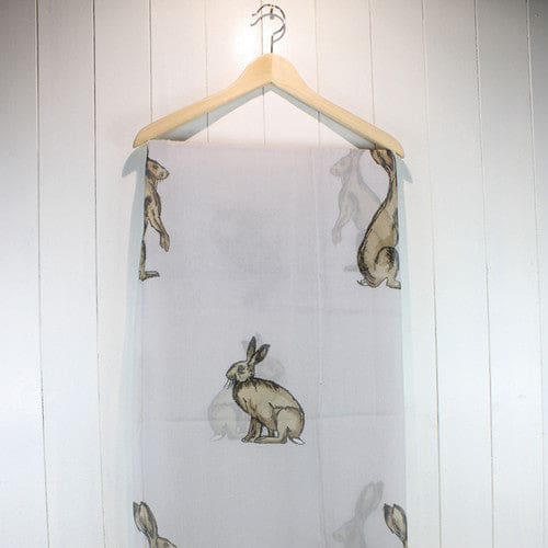 Grays Scarf Light Grey Hare Design - ladies scarf