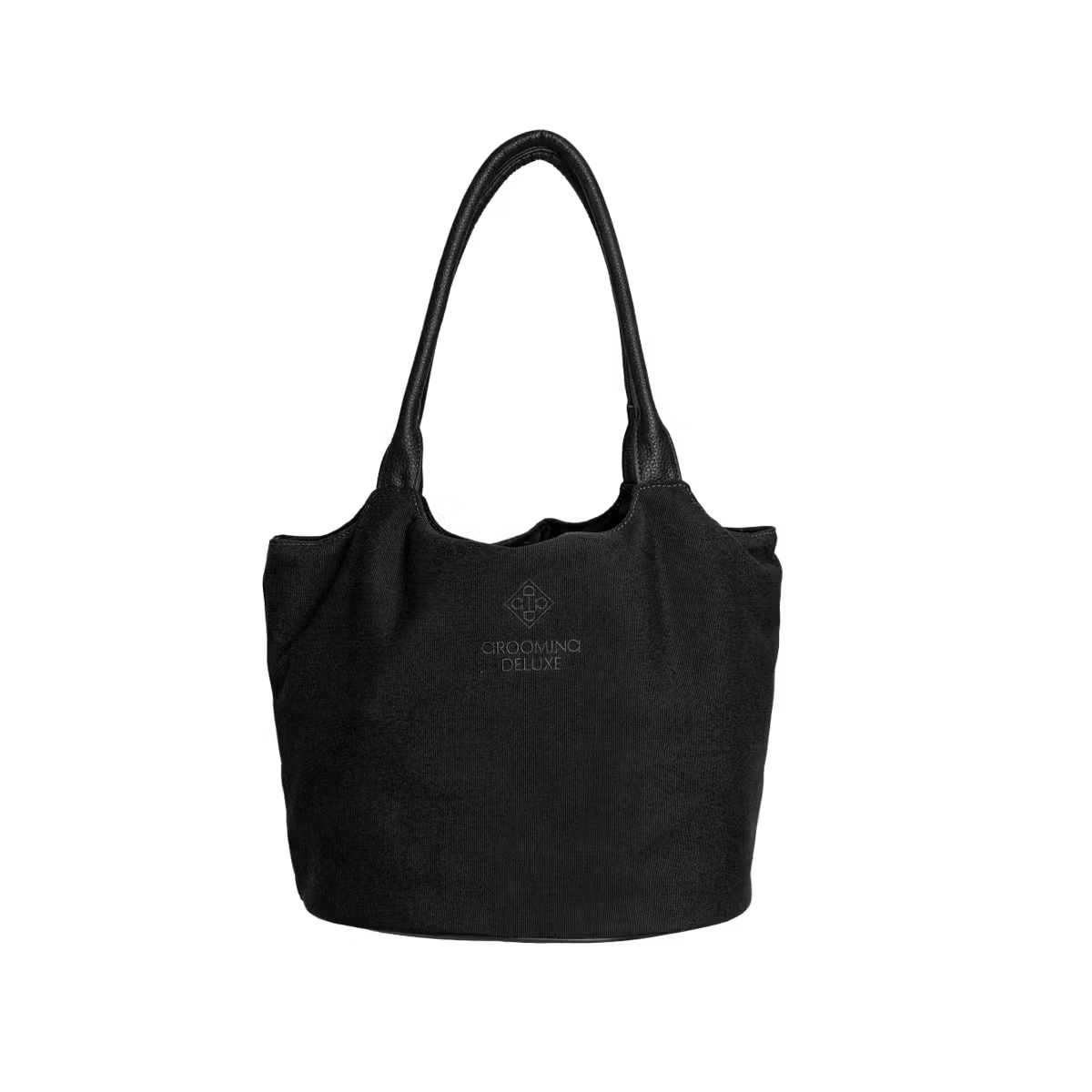 Black Grooming bag with Grooming Deluxe branding on a white background.