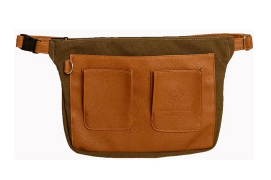 kai plaiting waist bag with two pockets on a white background