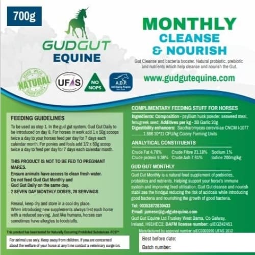 Boomerang Equestrian - Gud Gut Equine Monthly Cleanse & Nourish