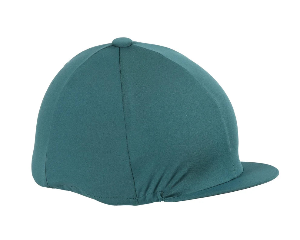 Teal riding hat on a white background