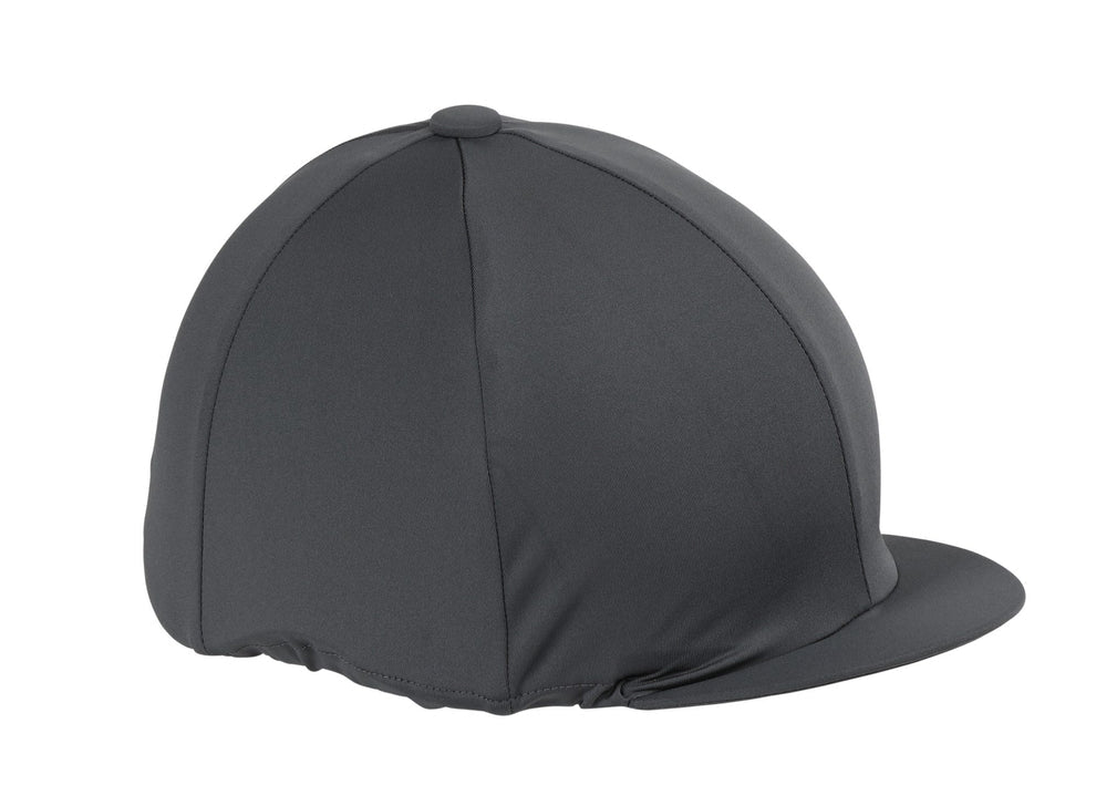 Dark gray riding hat on a white background
