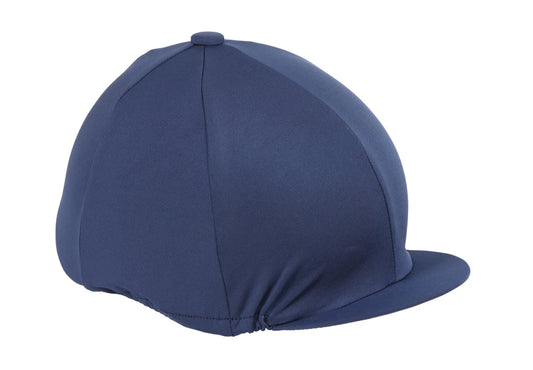 Navy blue riding cap on a white background