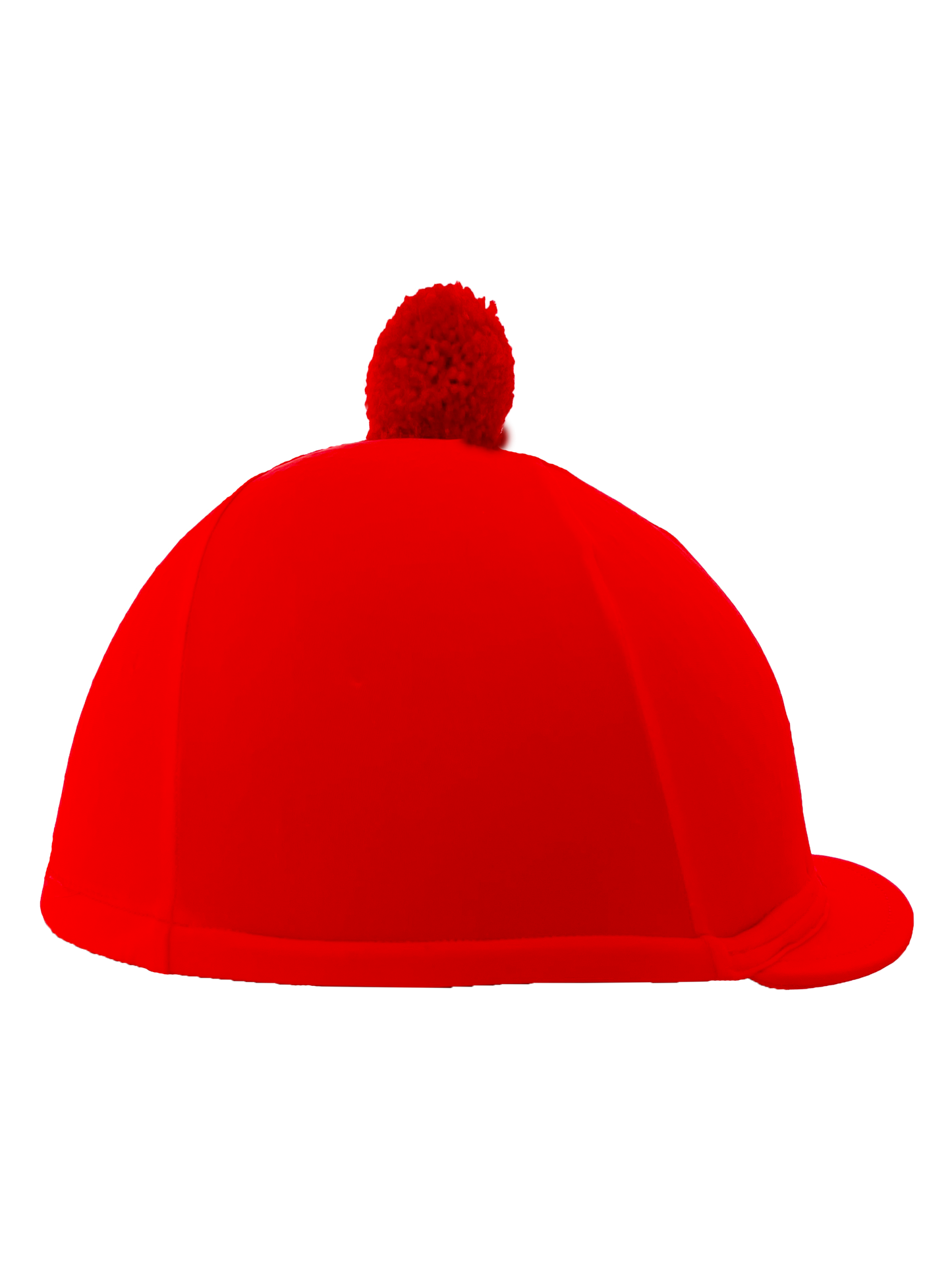 Red riding hat with a pom-pom on a white background