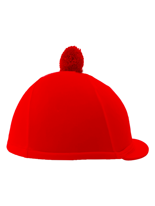 Red riding hat with a pom-pom on a white background