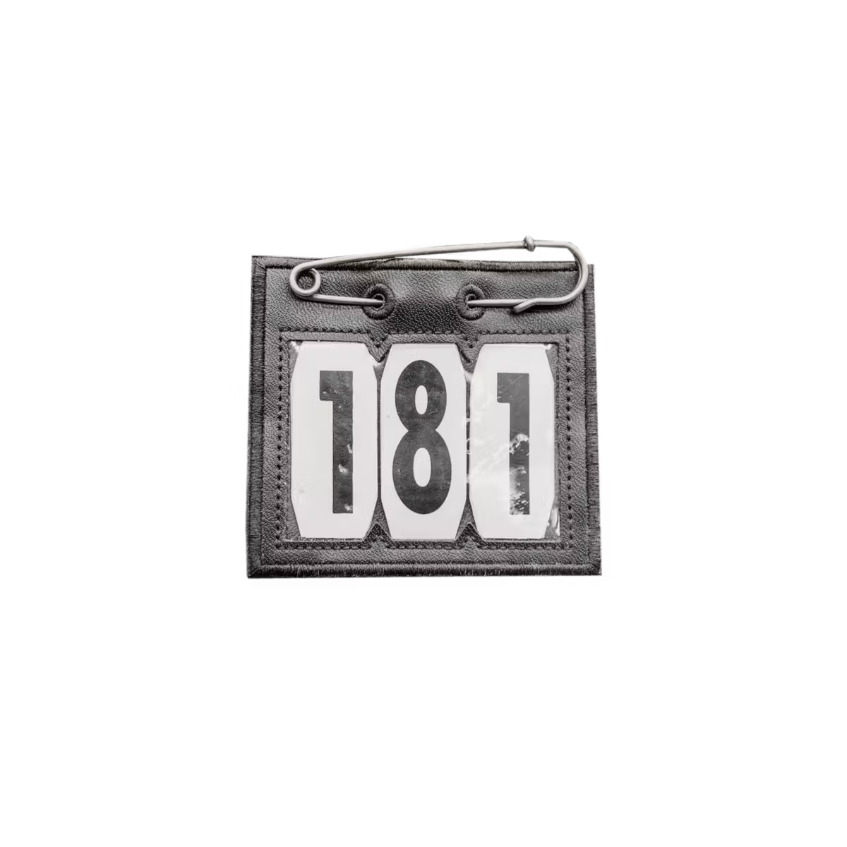 Black and white patch with the number '181' on a transparent background