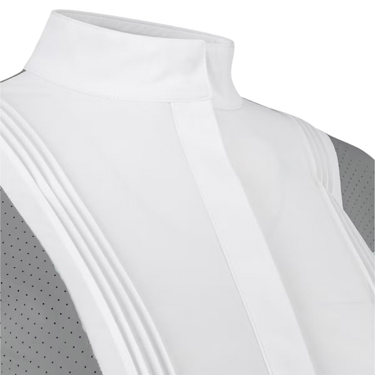 White and grey turtleneck shirt on a mannequin on a transparent background