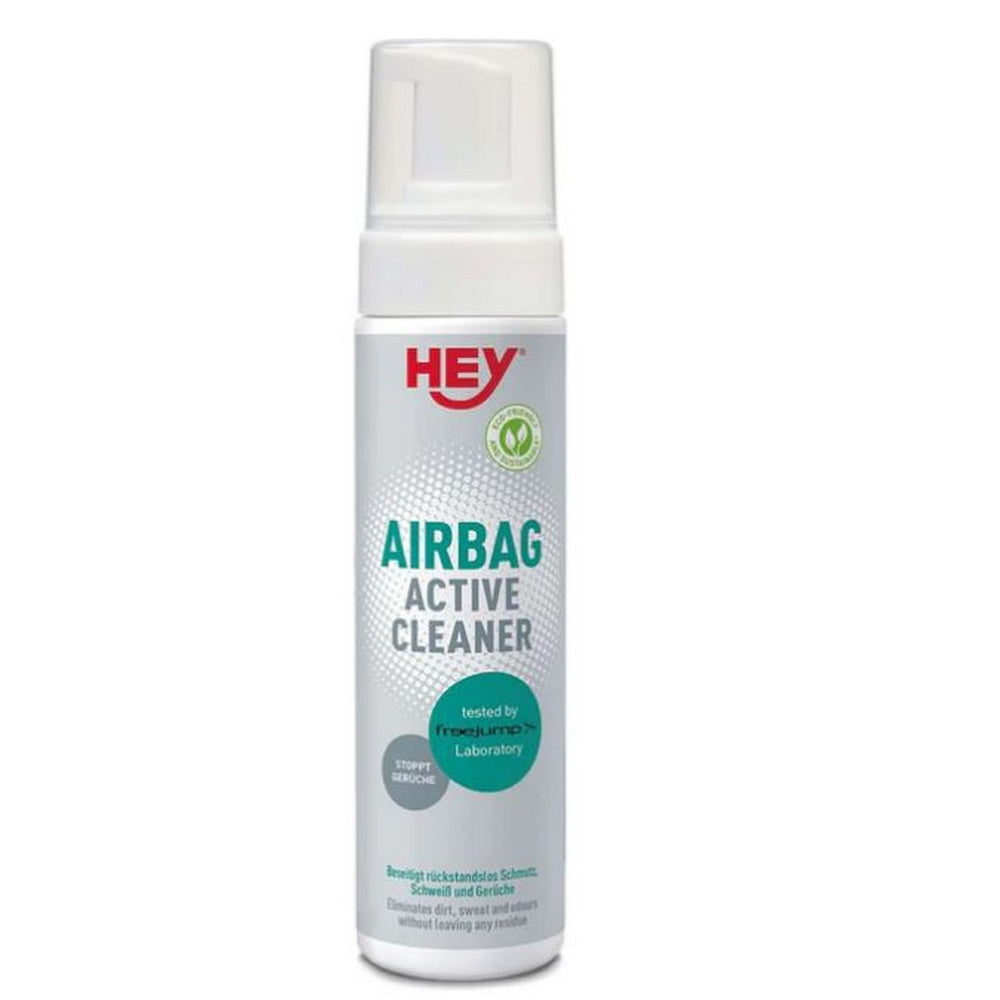 Airbag Active Cleaner spray bottle with 'HEY' branding on a white background