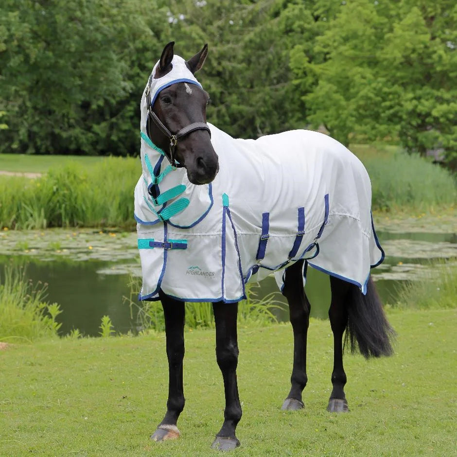 Highlander Plus Sweet Itch Combo Rug White - Boomerang Equestrian