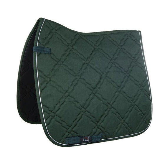 HKM Bologna Saddle Cloth Green/Silver Trim - PONY - Saddle Pad