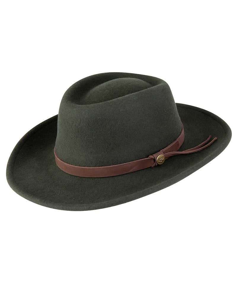 Boomerang Equestrian - Hoggs Of Fife Perth Crushable Felt Hat Olive