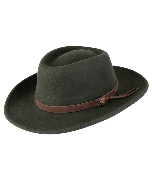 Boomerang Equestrian - Hoggs Of Fife Perth Crushable Felt Hat Olive