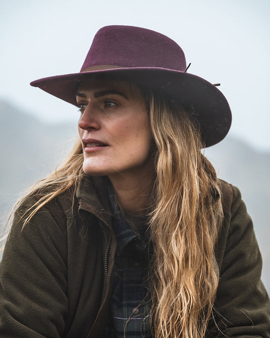 Boomerang Equestrian - Hoggs Of Fife Perth Crushable Felt Hat Merlot